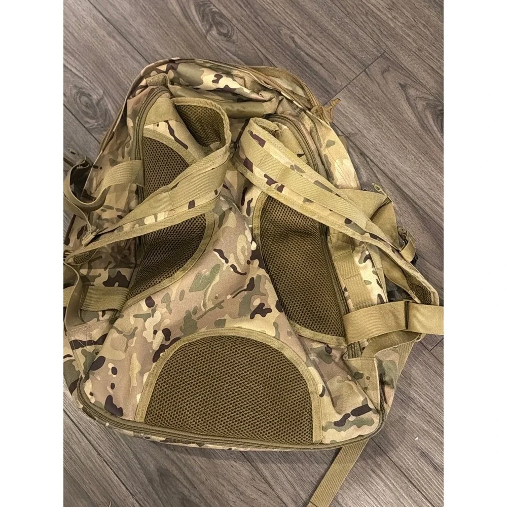 Illinois Army National Guard Tactical Backpack Multi Camo MOLLE Rucksack Tan